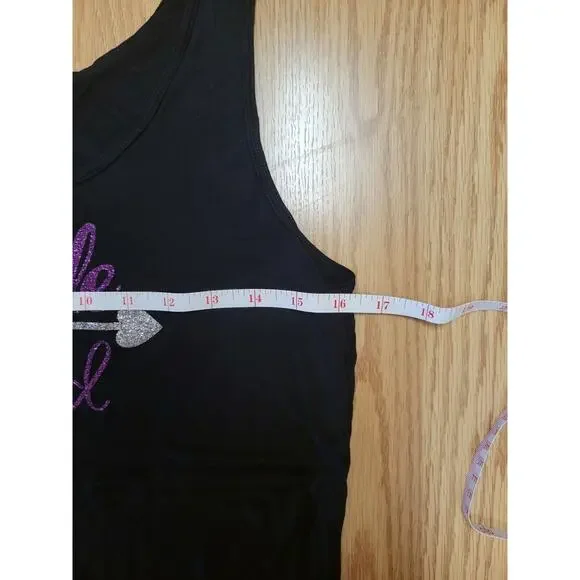 Bride Squad Glitter Tank Black Purple Silver Size Large - Picture 5 of 6